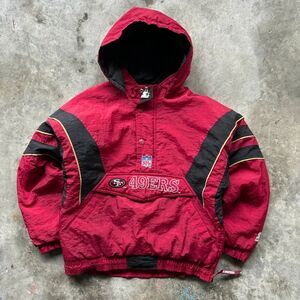 Vintage 90s Starter NFL PROLINE 49ers Anorak Pullover Jacket Size Large